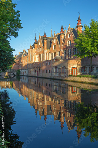 Bruges - Look to canal from Steenhouwersdijk street.