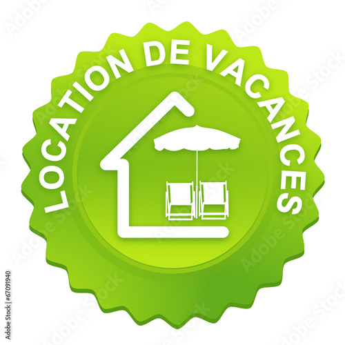 location de vacances sur bouton web denté vert