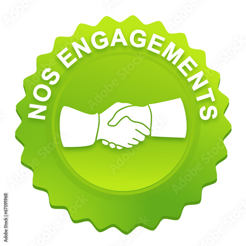 nos engagements sur bouton web denté vert