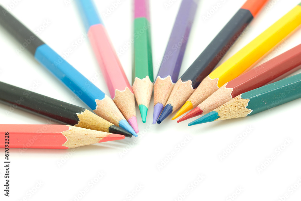 Color pencils isolated on white background Color pencils isolated on white background