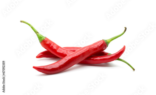 Hot red chili or chilli pepper isolated.
