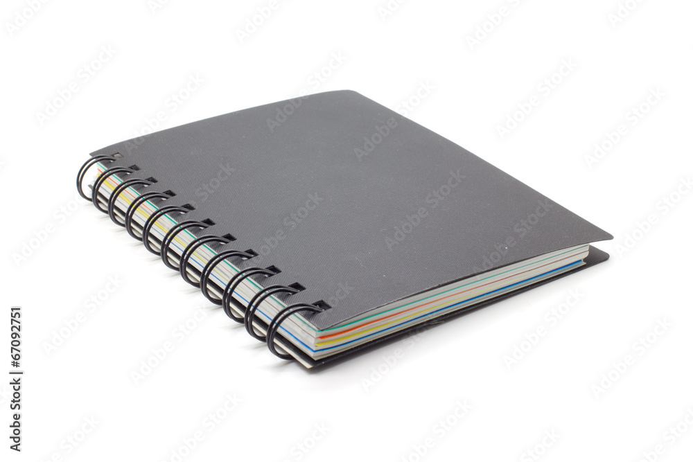 Black notebook isolated Black notebook isolated