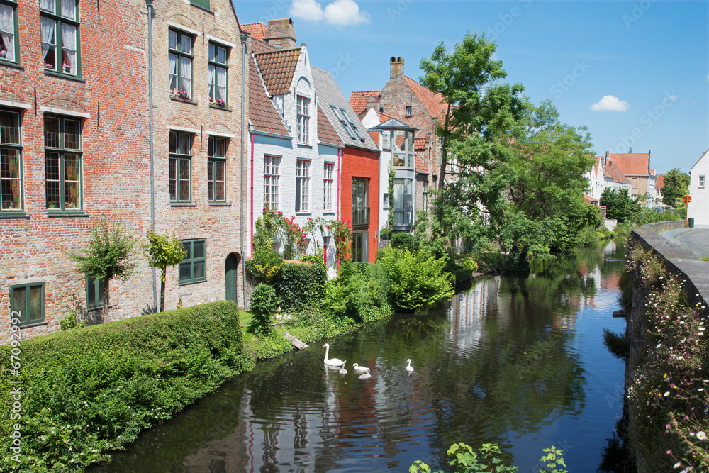 Bruges - Canal from bridge on Ezelsraat.