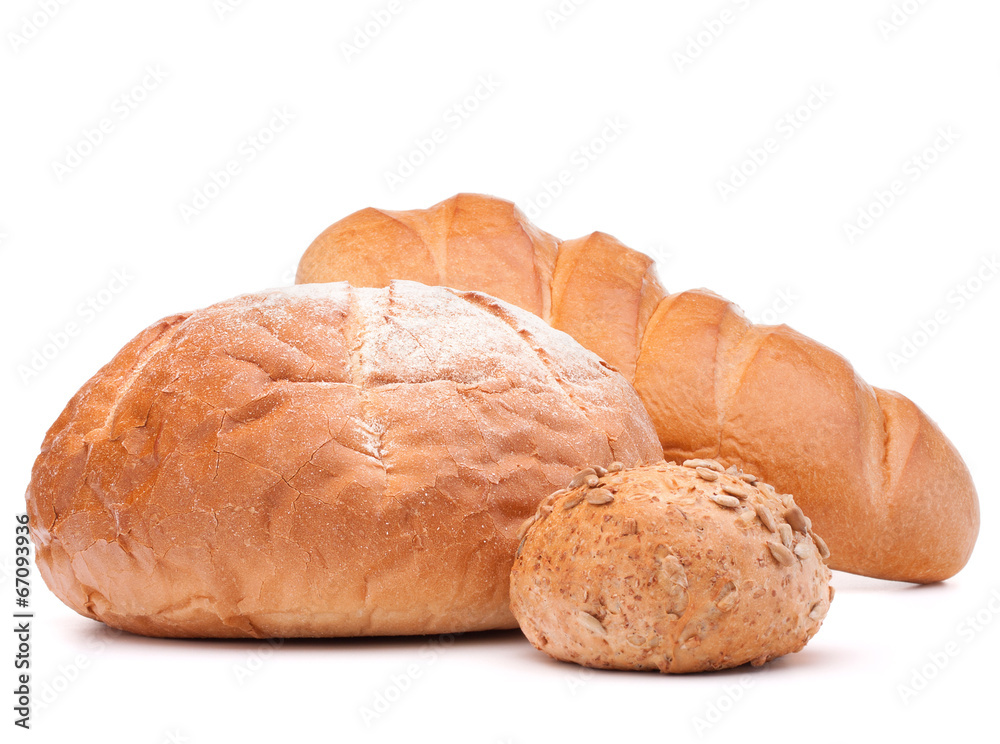 fresh bread isolated on white background cutout