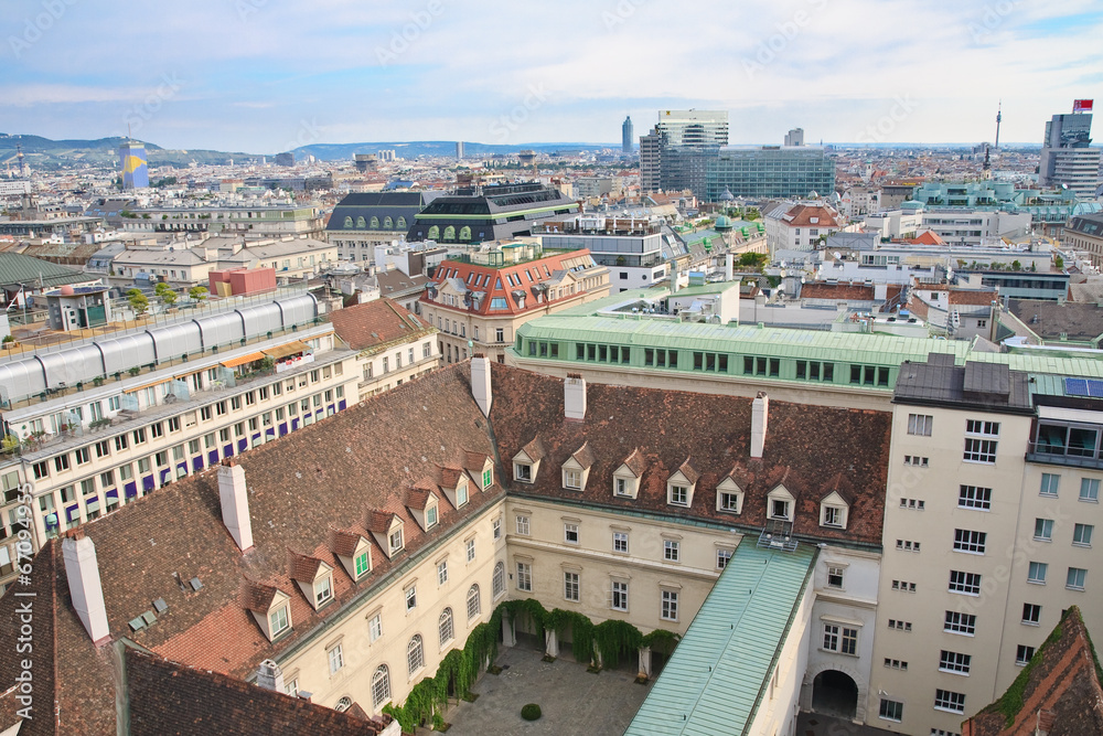 View of Vienna with St. Stephen's Cathedral. Austria