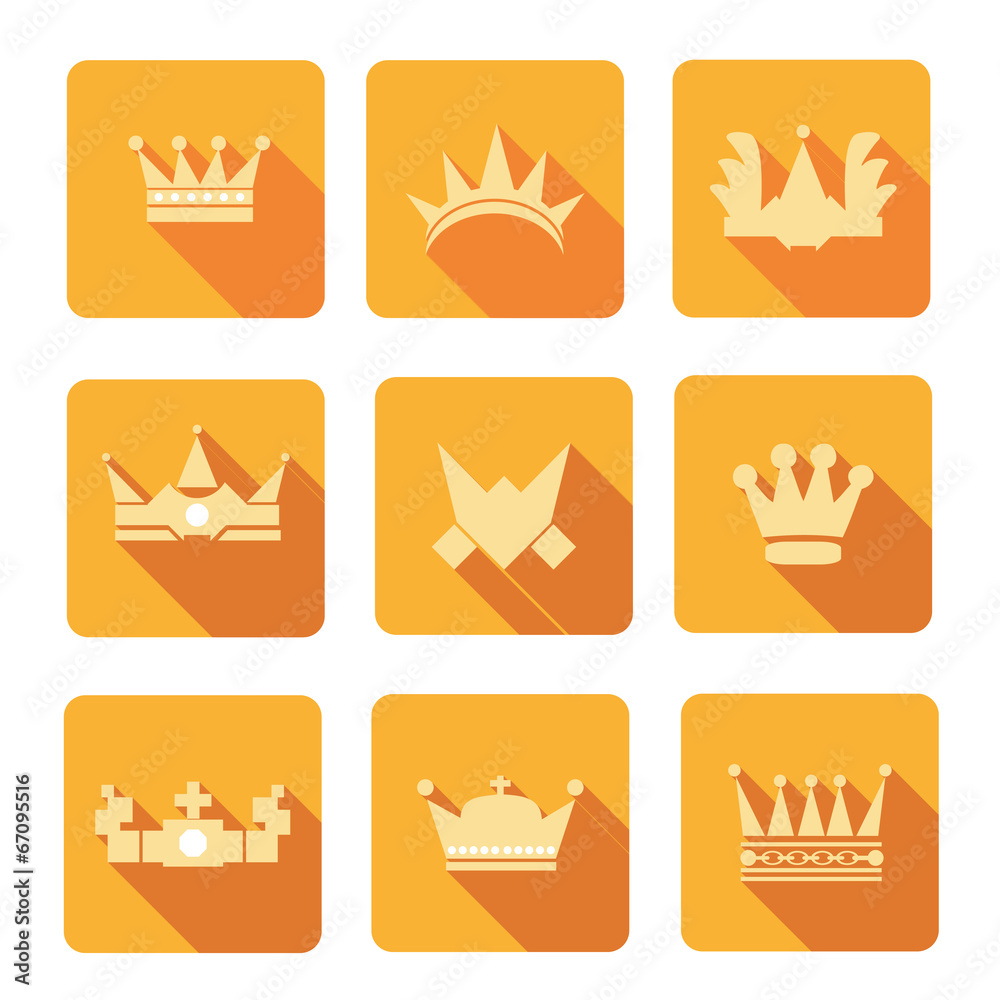Crown icons set Crown icons set