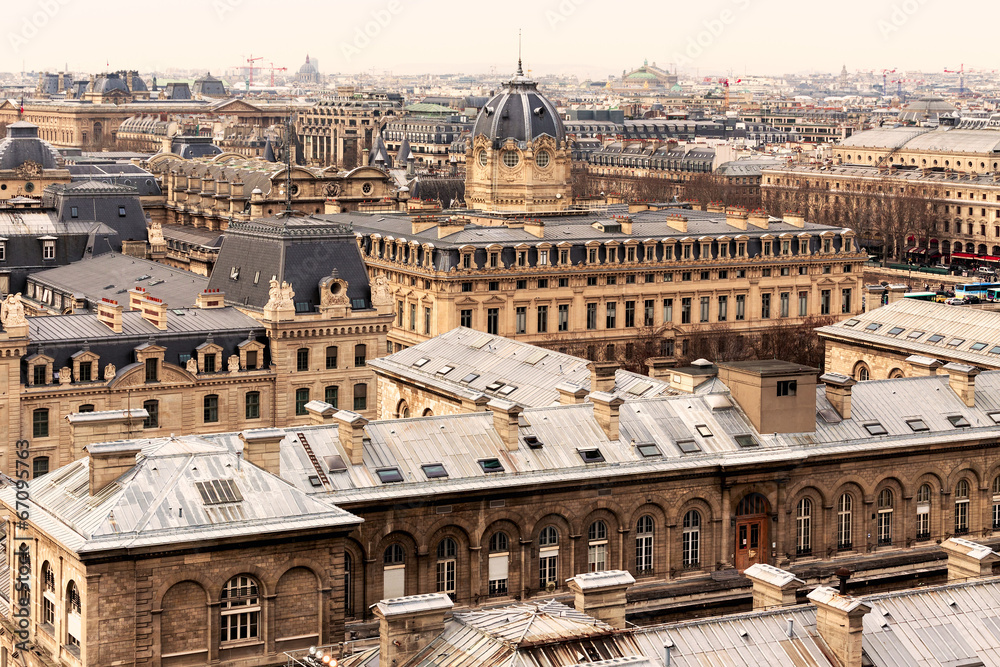 Fototapeta premium Aerial View of Paris. Traditional View