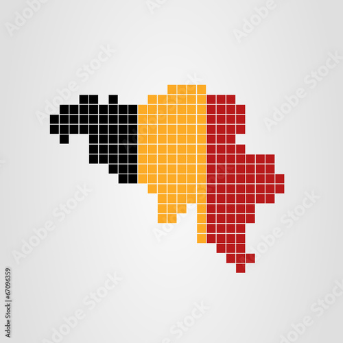 Plakat Belgium Pixel Map Flag