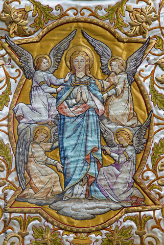 Mechelen - The Needelwork of Virgin Mary with the angels
