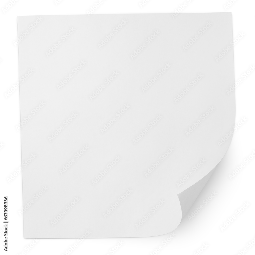 Square blank sheet of paper isolated on white with clipping path Square blank sheet of paper isolated on white with clipping path