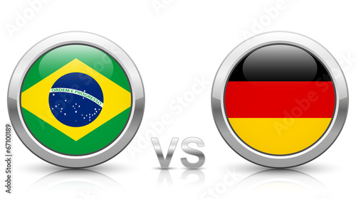 Brazil vs. Germany - icons buttons with national flags