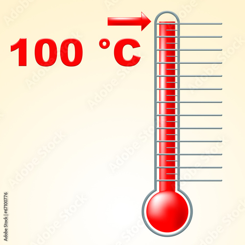 One Hundred Degrees Shows Mercury Column And Boiling