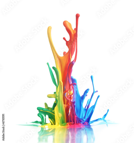 Canvas Print Colorful paint splashing