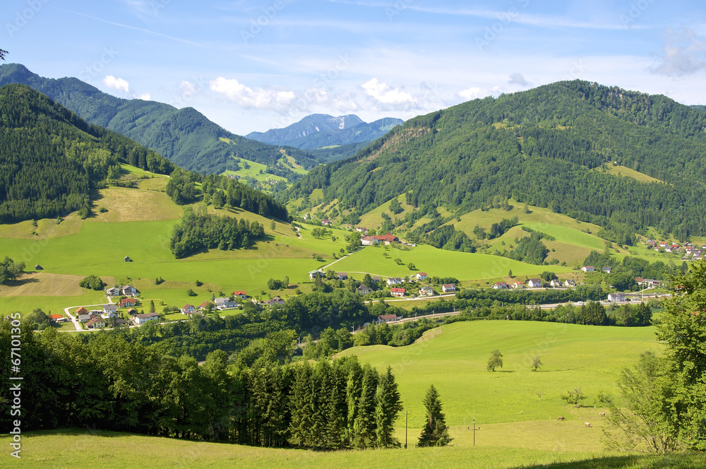 The river Enns valley in Upper Austria 