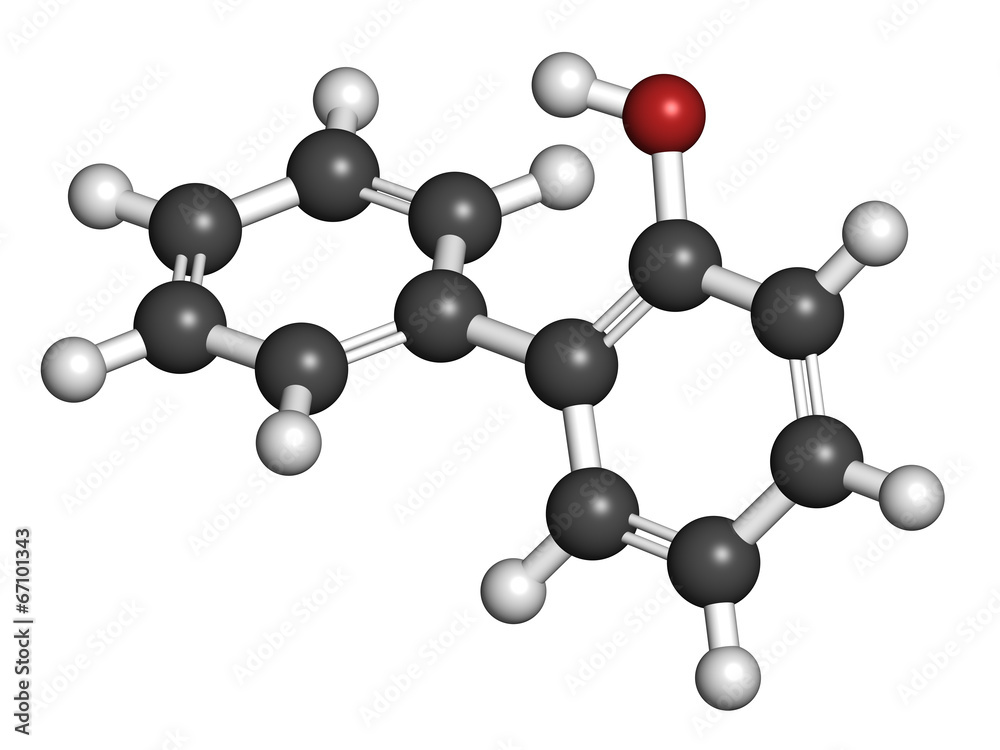 2-phenylphenol preservative molecule. Biocide. 2-phenylphenol preservative molecule. Biocide.