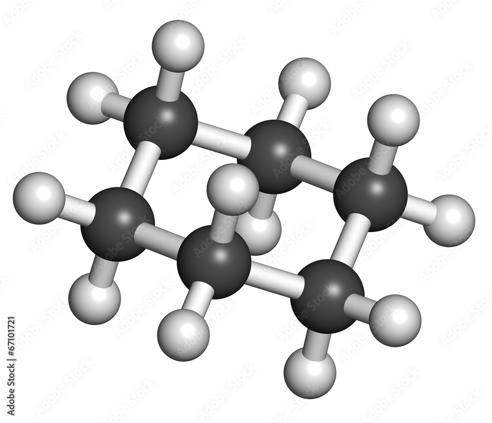 Cyclohexane chemical solvent molecule. Cyclohexane chemical solvent molecule.