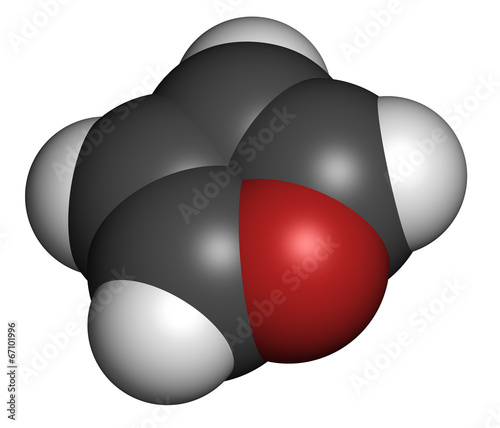 Furan heterocyclic aromatic molecule. photo