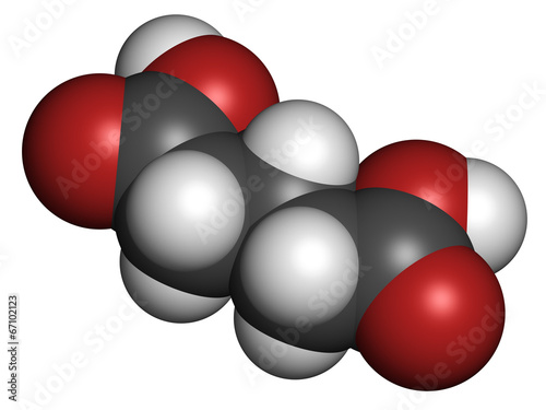 Glutaric acid molecule. Organic dicarboxylic acid. photo