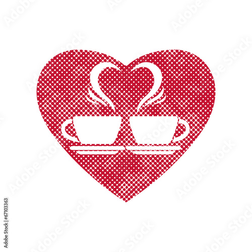 Romantic dating icon with t...
