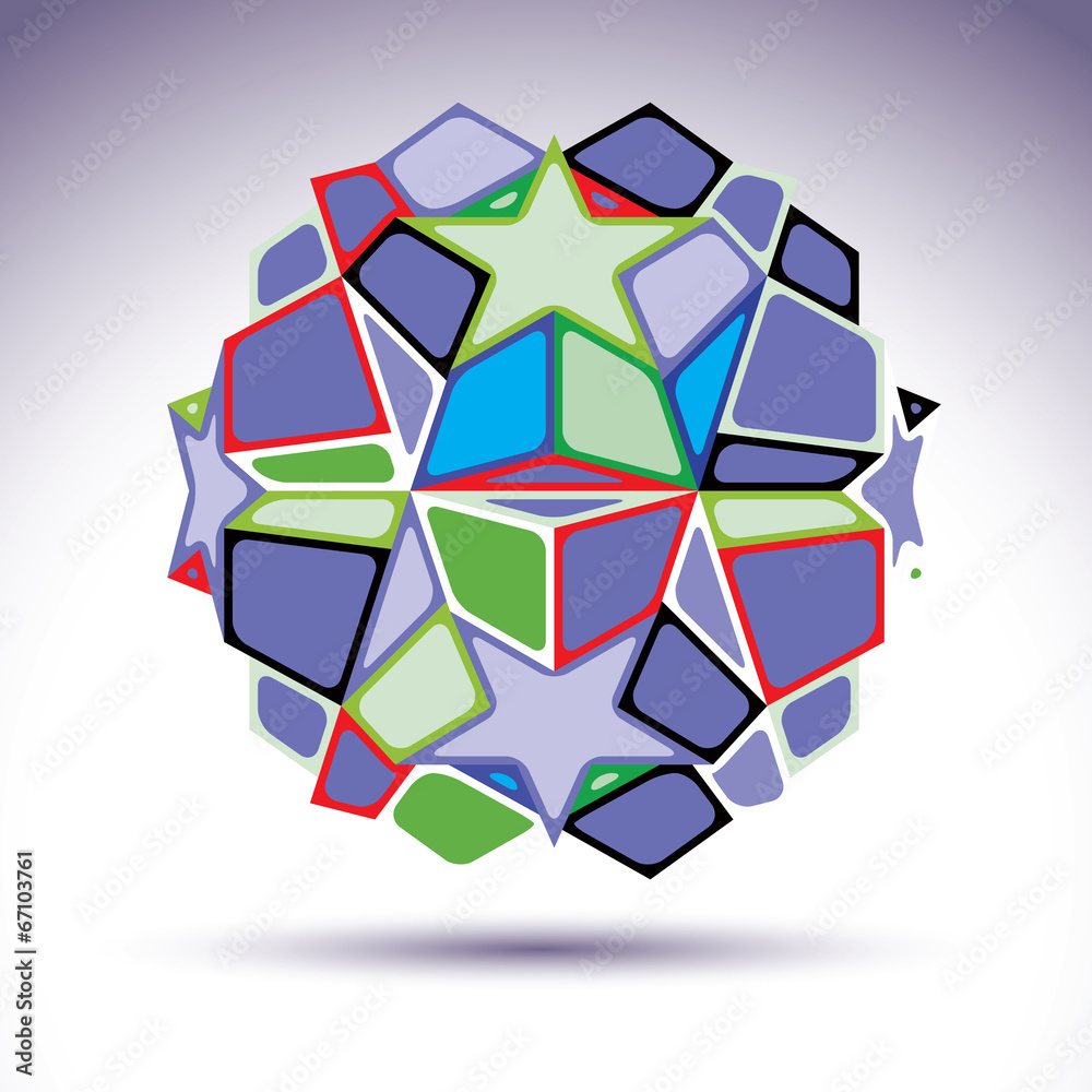 Complicated kaleidoscope 3d sphere constructed from colorful geo Complicated kaleidoscope 3d sphere constructed from colorful geo
