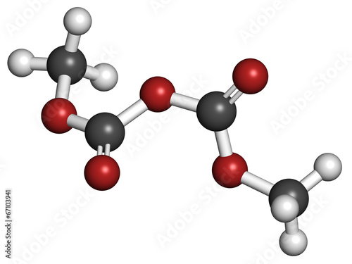 Dimethyl dicarbonate (DMDC) beverage preservative molecule. photo