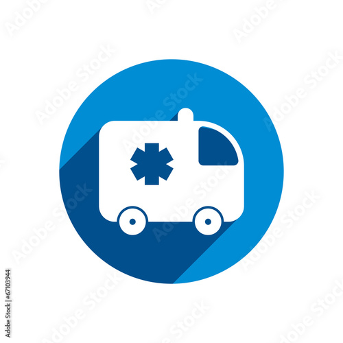 Ambulance car vector icon isolated.