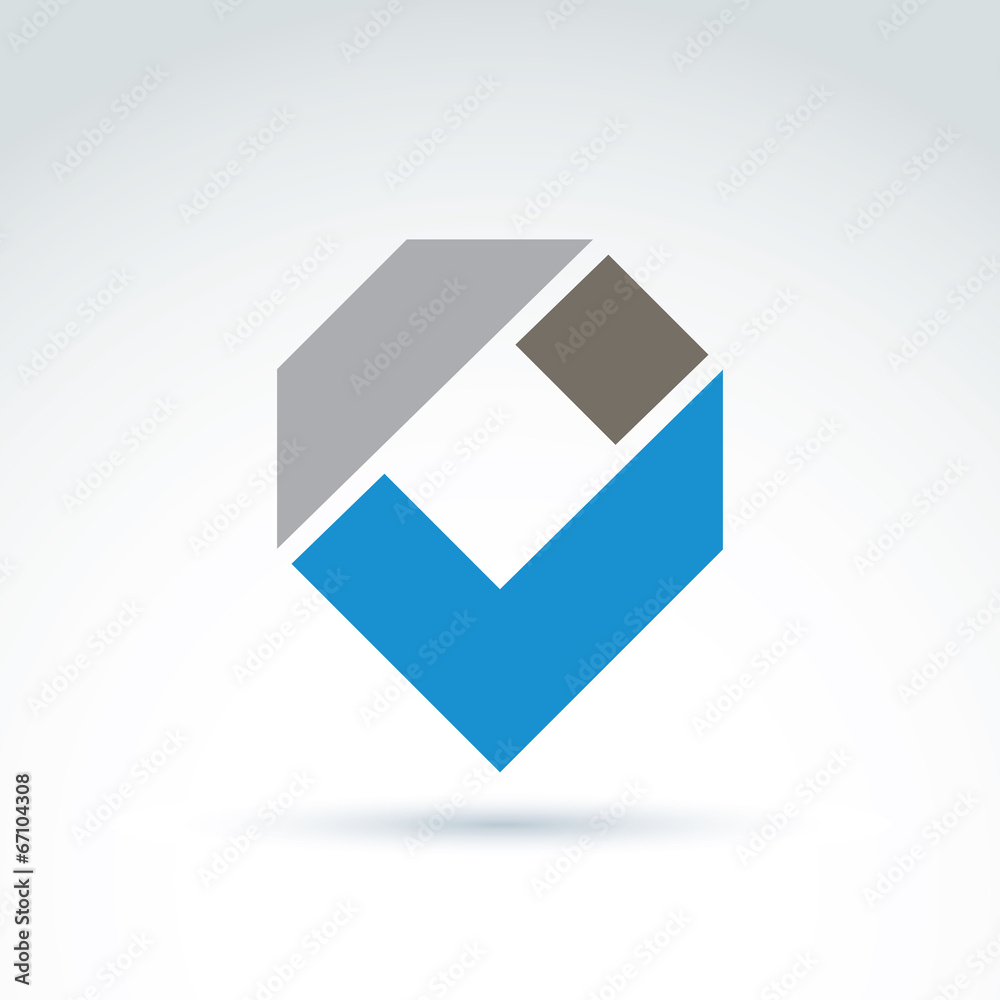 Vector abstract corporate design element. Geometric symbol, blue Vector abstract corporate design element. Geometric symbol, blue