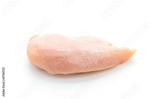 Raw chicken meat isolated on white