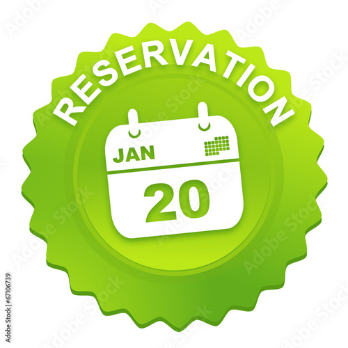 réservation sur bouton web denté vert