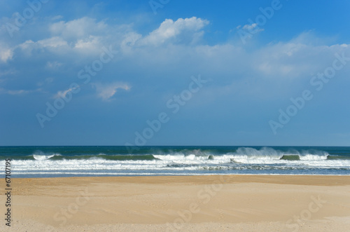 Beautiful ocean beach with waves in South Africa