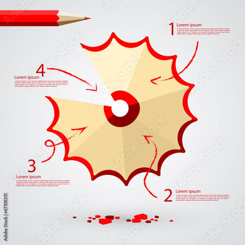 infographics with pencil sharpend photo