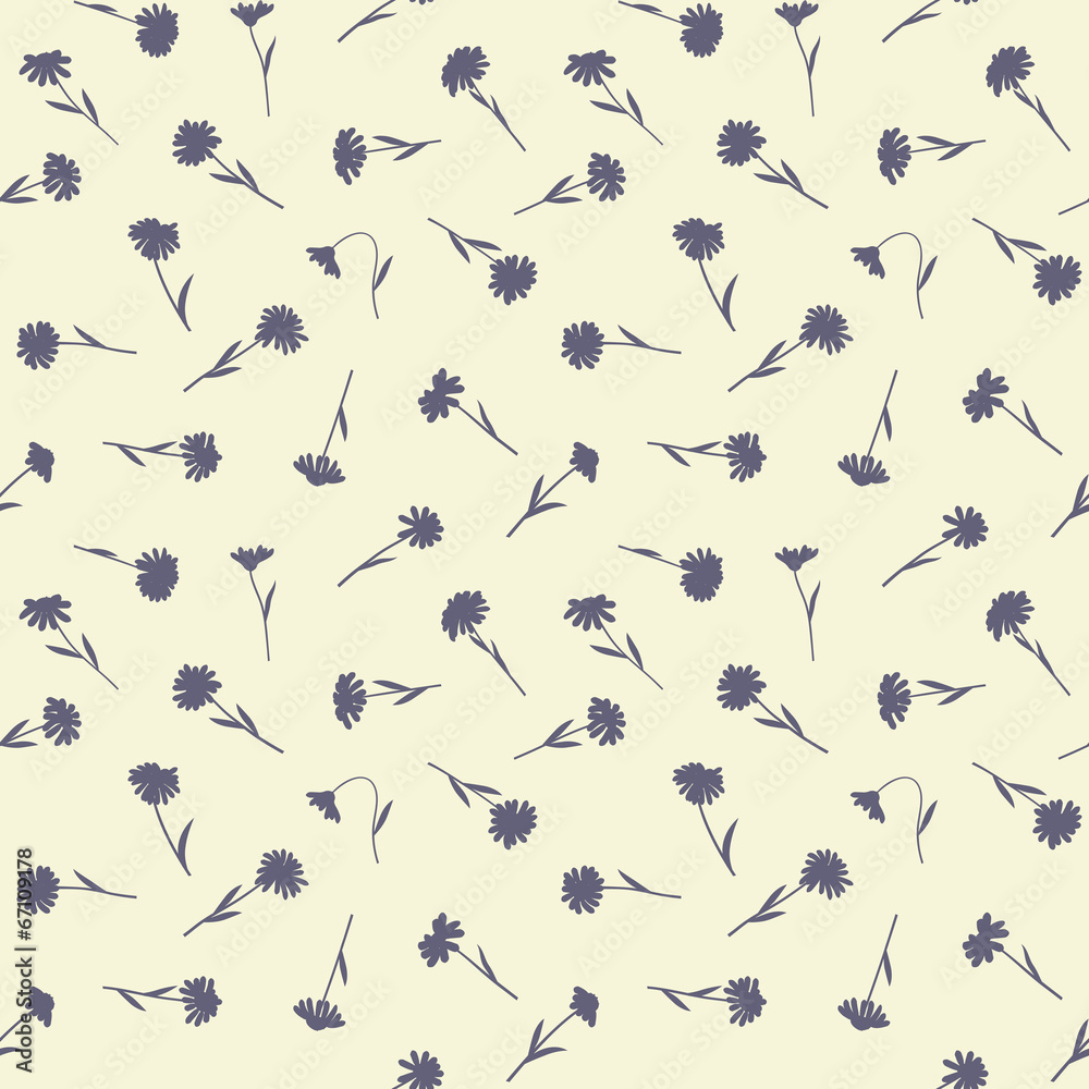 Seamless floral pattern with small wild flowers Seamless floral pattern with small wild flowers