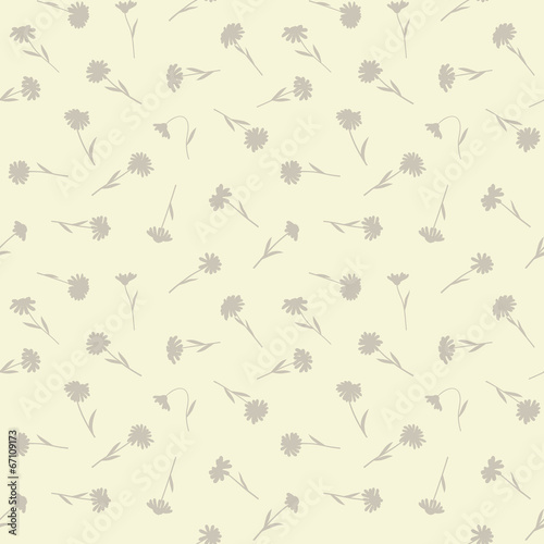 Seamless floral pattern with small wild flowers