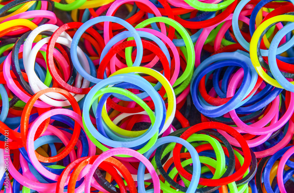 Colorful background Rainbow loom rubber bands fashion