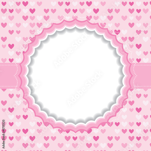 Blank frame with heart background.