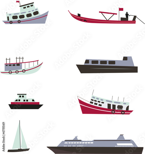 Set of boats