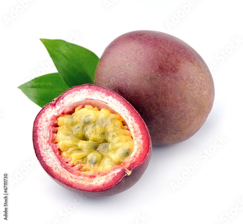 Passion fruit with leaves