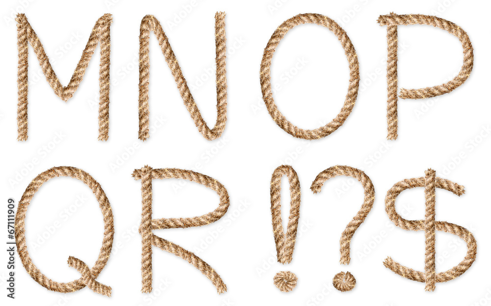 Set of latin ropecharacters on white Stock Photo Adobe Stock