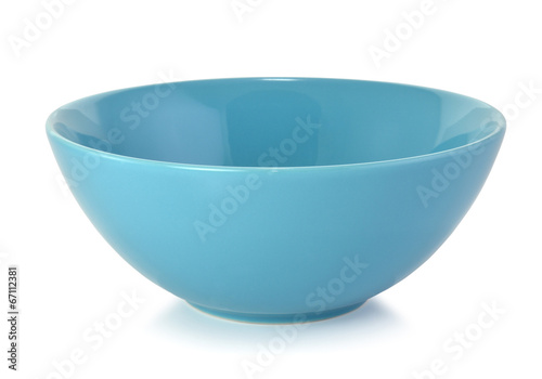 Blue empty bowl isolated on white