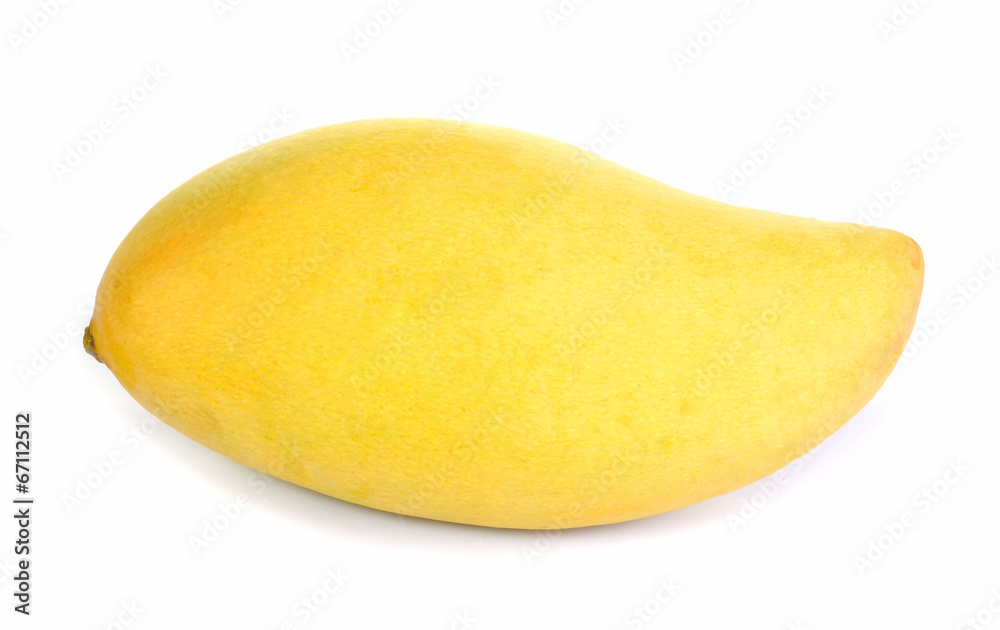 Yellow mango ,thai fruit favorite isolated on a white background