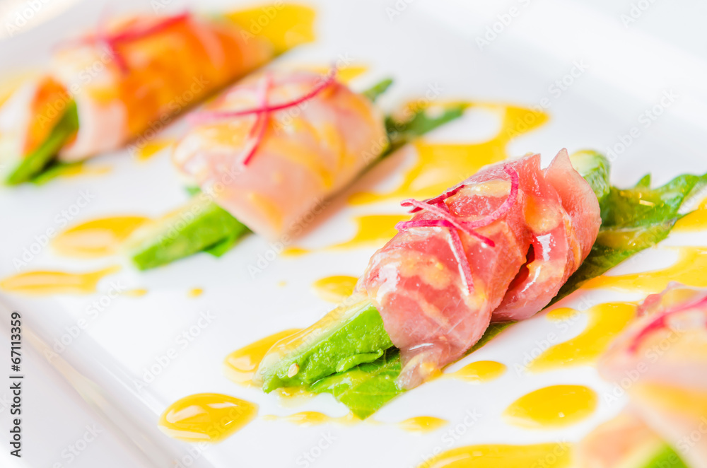 Sashimi avocado japanese food Sashimi avocado japanese food
