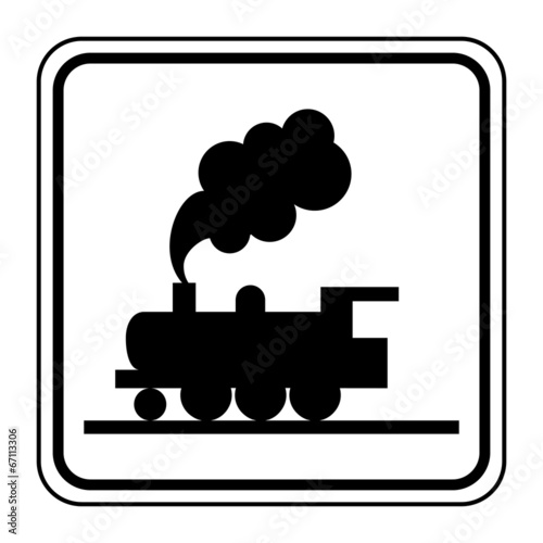 Logo passage à niveau. Train.
