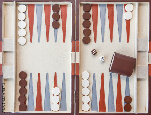 Backgammon set with dice