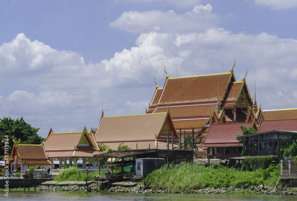 A buddhist temple at a canal in Bangkok. A buddhist temple at a canal in Bangkok.