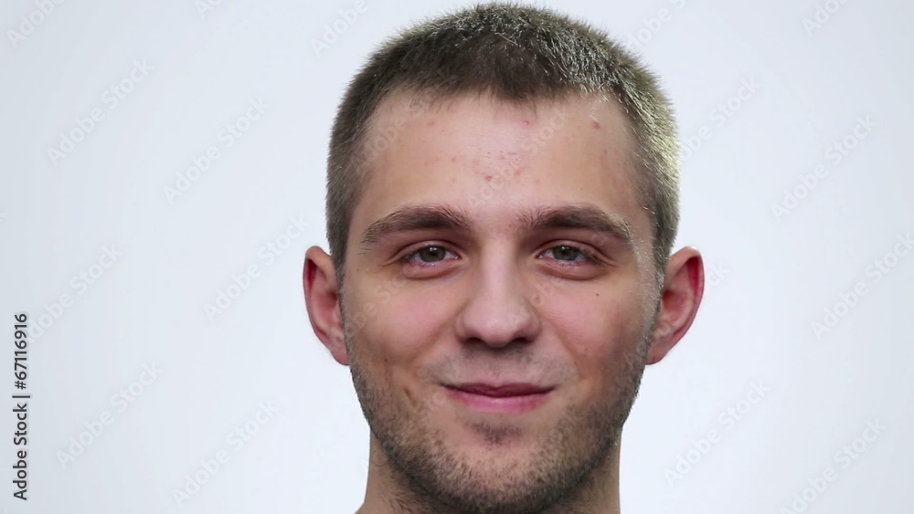 Portrait close up of smiling male face (emotions). Portrait close up of smiling male face (emotions).
