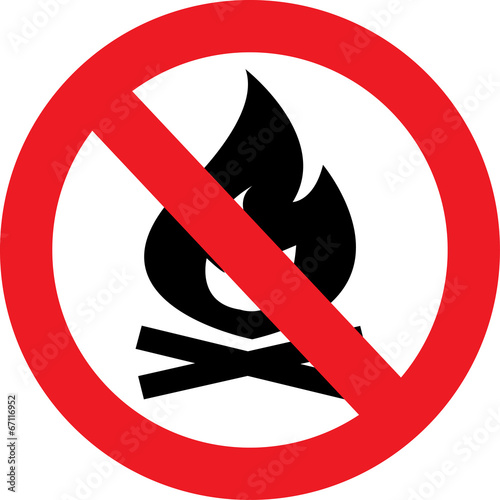 No Fire flame sign icon. Fire symbol.