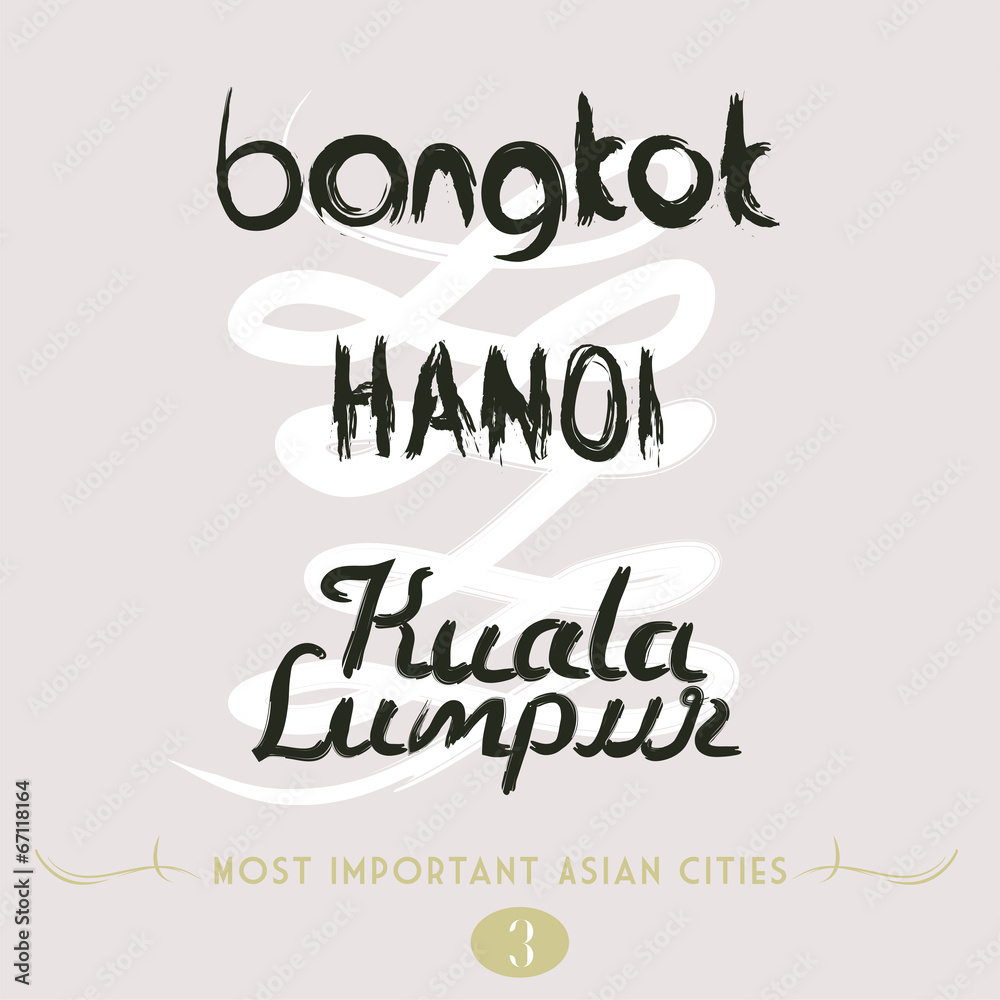 Asian Cities Set- Bangkok, Hanoi, Kuala Lumpur