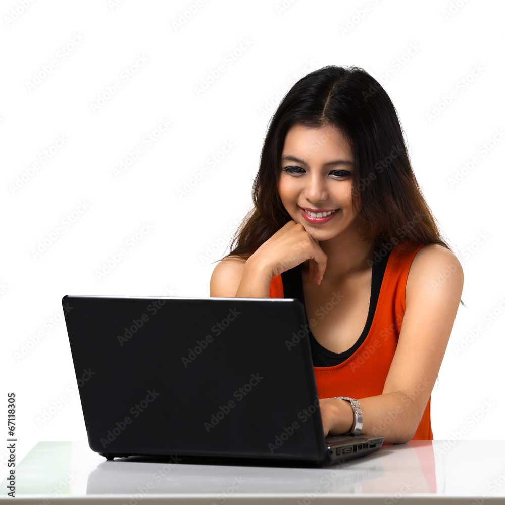 Young asian girl using laptop computer Young asian girl using laptop computer
