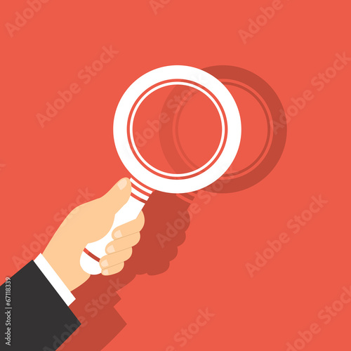 Vector Illustration Of A Magnifying Glass in Hand