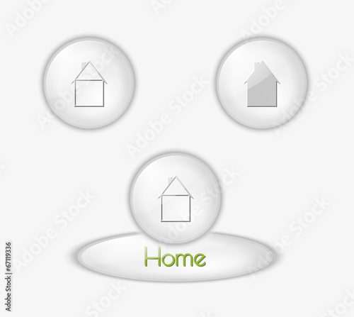buttons with houses